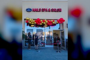Nail salon career inspiration — grand opening ribbon cutting at Kim’s Milk & Honey Nails Spa and Salon in Temecula, California, her second career after 20 years in law enforcement
